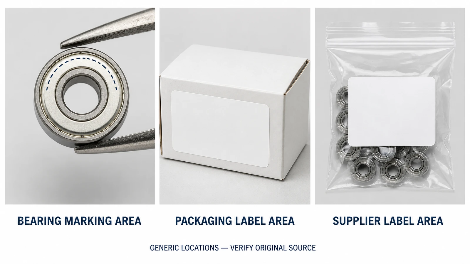 Common locations where a bearing number may be found
